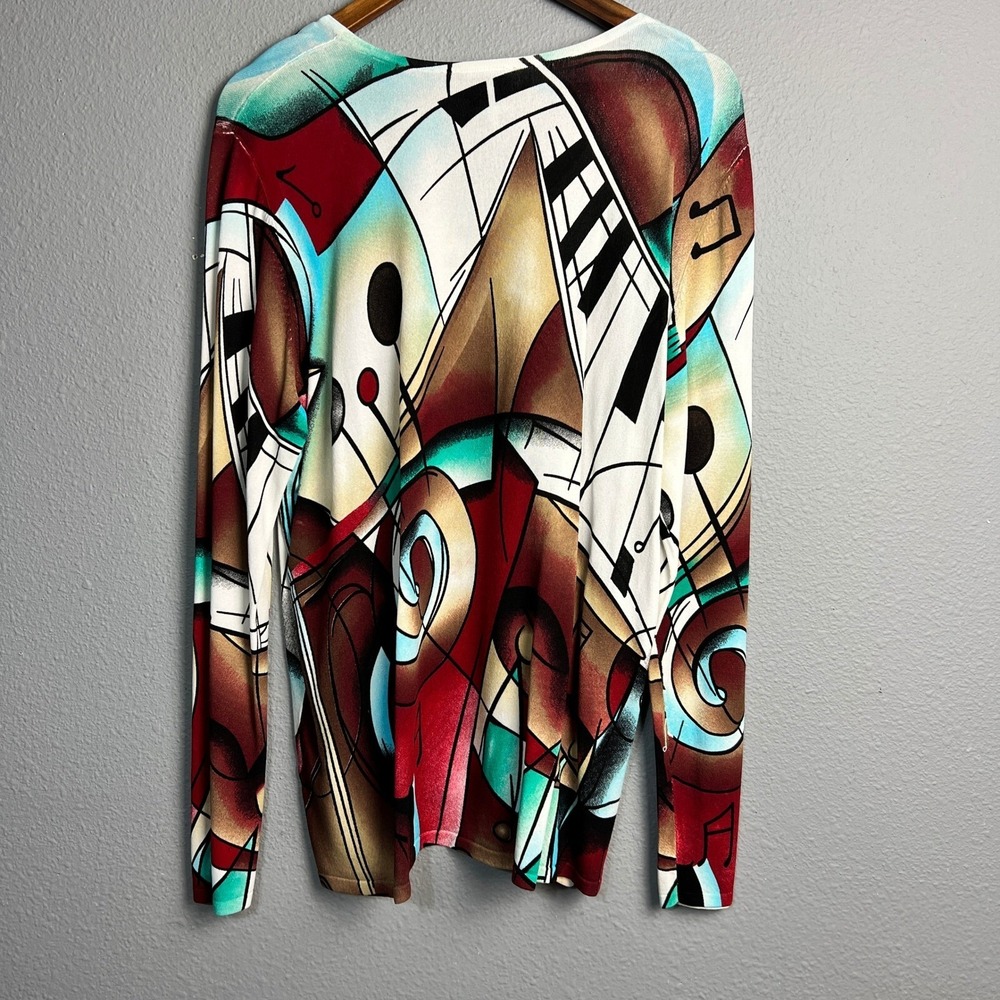 NVD Abstract Art to Wear Musical Notes Print Modernist Abstract Top Colorful XXL - Picture 5 of 12